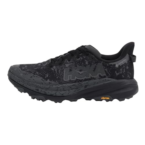 Hoka Men's Speedgoat 6 GTX Sneaker, Black/Outer Orbit, 12.5