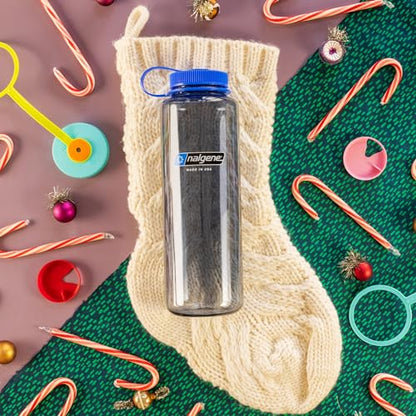 Nalgene Sustain Tritan BPA-Free Water Bottle Made with Material Derived from 50% Plastic Waste (using ISCC certified mass balance), 48 OZ, Wide Mouth, Grey