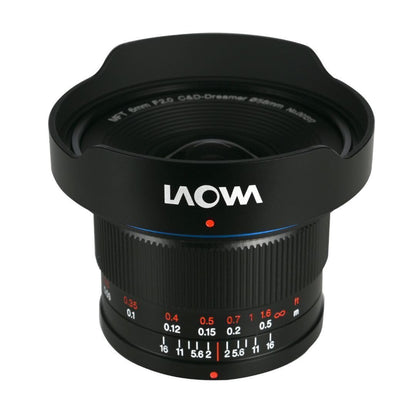 Laowa 6 mm f/2 Zero-D MFT Ultra-Wide Lens with 121.9-Degree Ultra Wide-Angle View, Large Aperture, Auto Aperture, and 10-Point Sunstars