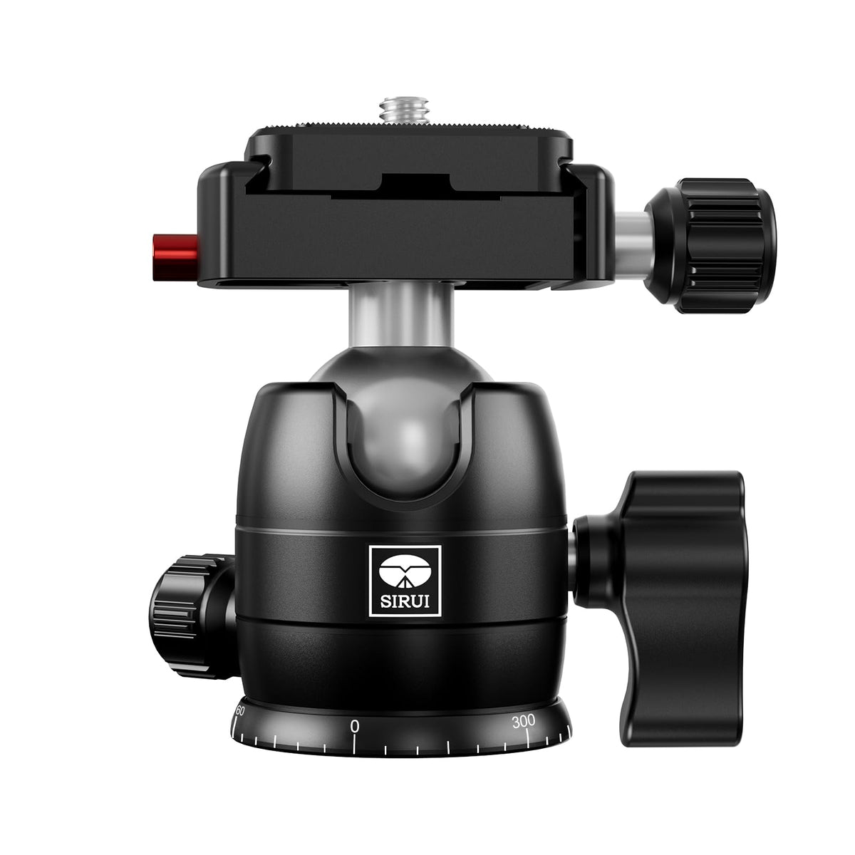 SIRUI Camera Tripod Ball Head, 10KG/22.05lbs Loading Capacity, 360°Panning Base, Aluminum Build Quality, Safety Lock, Universal Mounting Plate for Easy Attachment (B-00K Ball Head)
