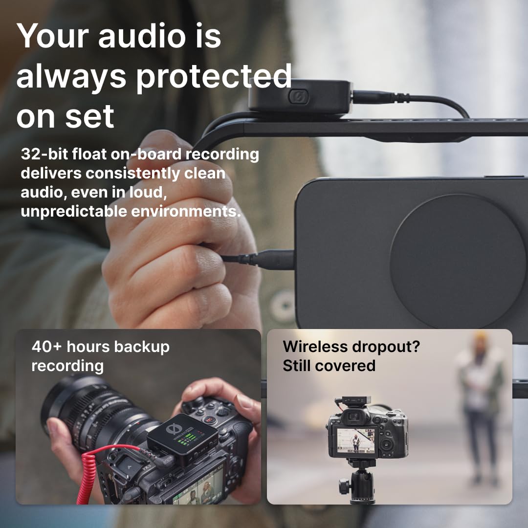RØDE Wireless PRO (2 TX + 1 RX + Charging Case), 32-Bit Float, Timecode