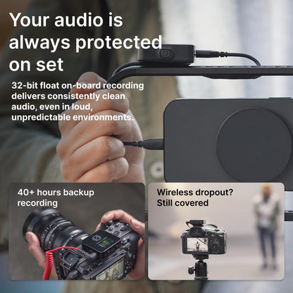 RØDE Wireless PRO (2 TX + 1 RX + Charging Case), 32-Bit Float, Timecode