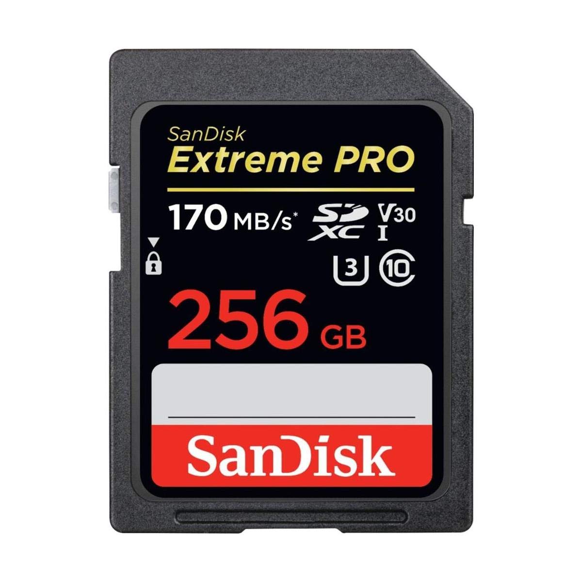 SanDisk 256GB Extreme PRO SDXC UHS-I Card - C10, U3, V30, 4K UHD, SD Card - SDSDXXY-256G-GN4IN