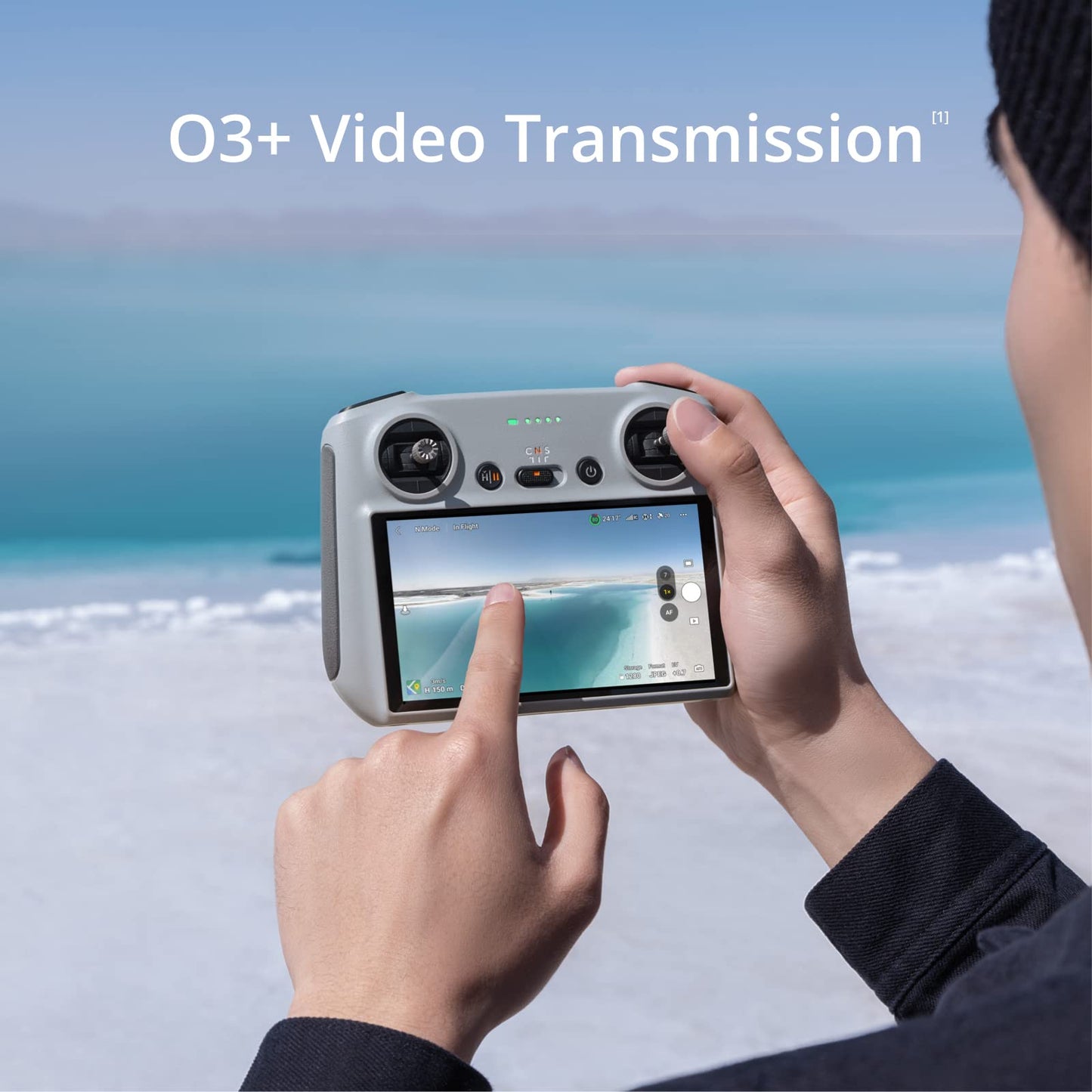 DJI RC, Remote Controller with Lightweight Body, FHD Screen, 4hr Battery, Precision Control Sticks, O3+ Transmission