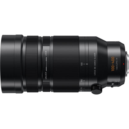 PANASONIC LUMIX G LEICA DG VARIO-ELMAR PROFESSIONAL LENS, 100-400MM, F4.0-6.3 ASPH., MIRRORLESS MICRO FOUR THIRDS, POWER OPTICAL I.S., H-RS100400 (USA BLACK)