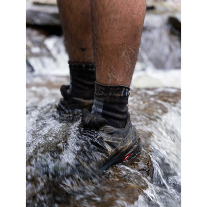 SEALSKINZ Unisex Waterproof All Weather Ankle Length Sock With Hydrostop, Black/Grey, X-Large