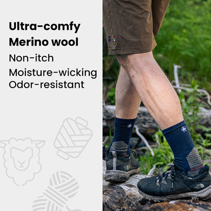 Smartwool Men's Hike Classic Edition Full Cushion Crew Socks, Deep Navy, Large