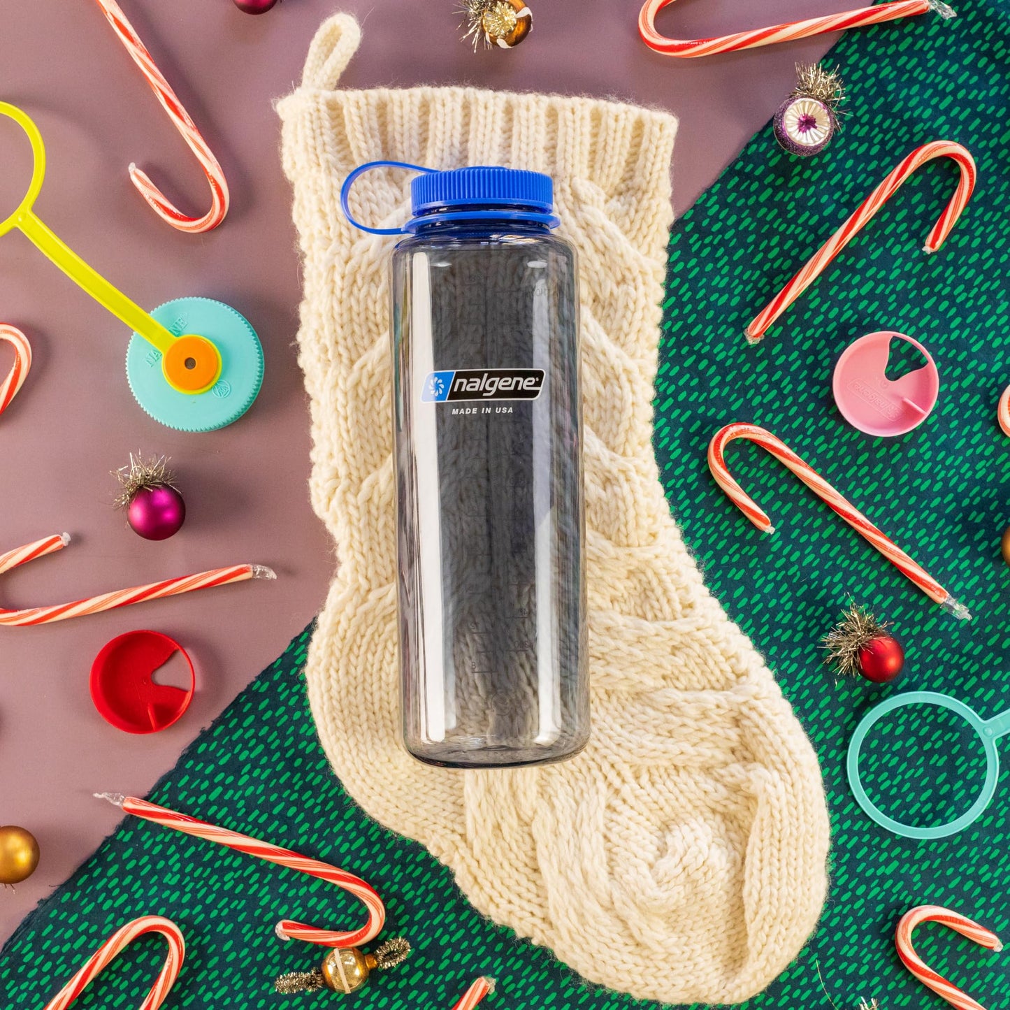 Nalgene Sustain Tritan BPA-Free Water Bottle Made with Material Derived from 50% Plastic Waste (using ISCC certified mass balance), 48 OZ, Wide Mouth, Grey