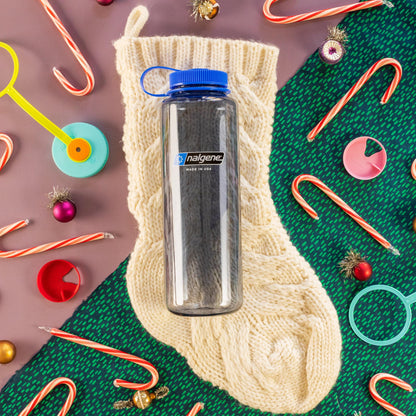 Nalgene Sustain Tritan BPA-Free Water Bottle Made with Material Derived from 50% Plastic Waste (using ISCC certified mass balance), 48 OZ, Wide Mouth, Grey