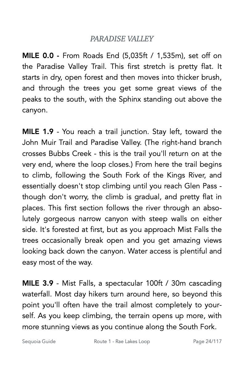 Guide Backpacking Sequoia & Kings Canyon