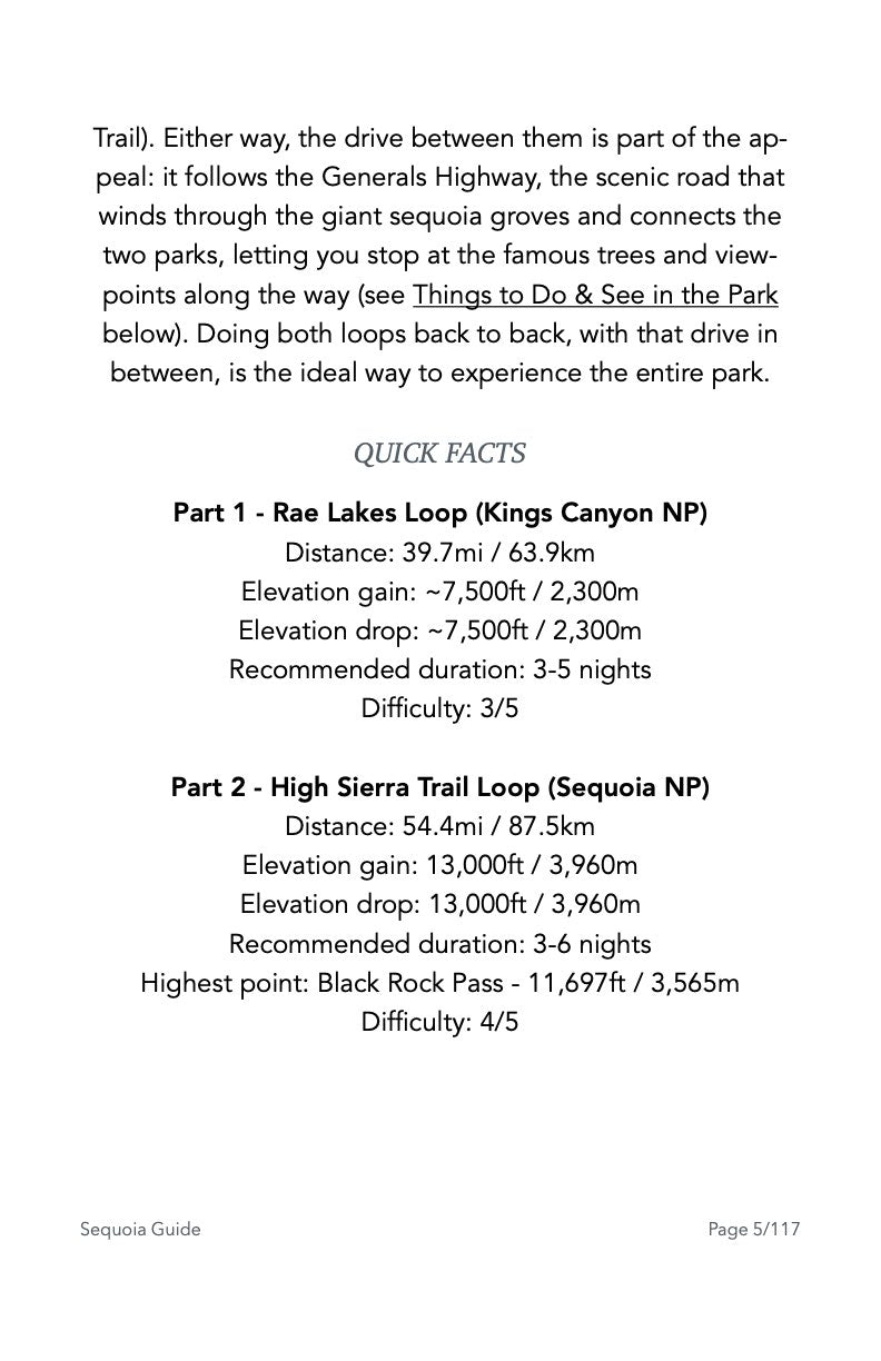 Guide Backpacking Sequoia & Kings Canyon