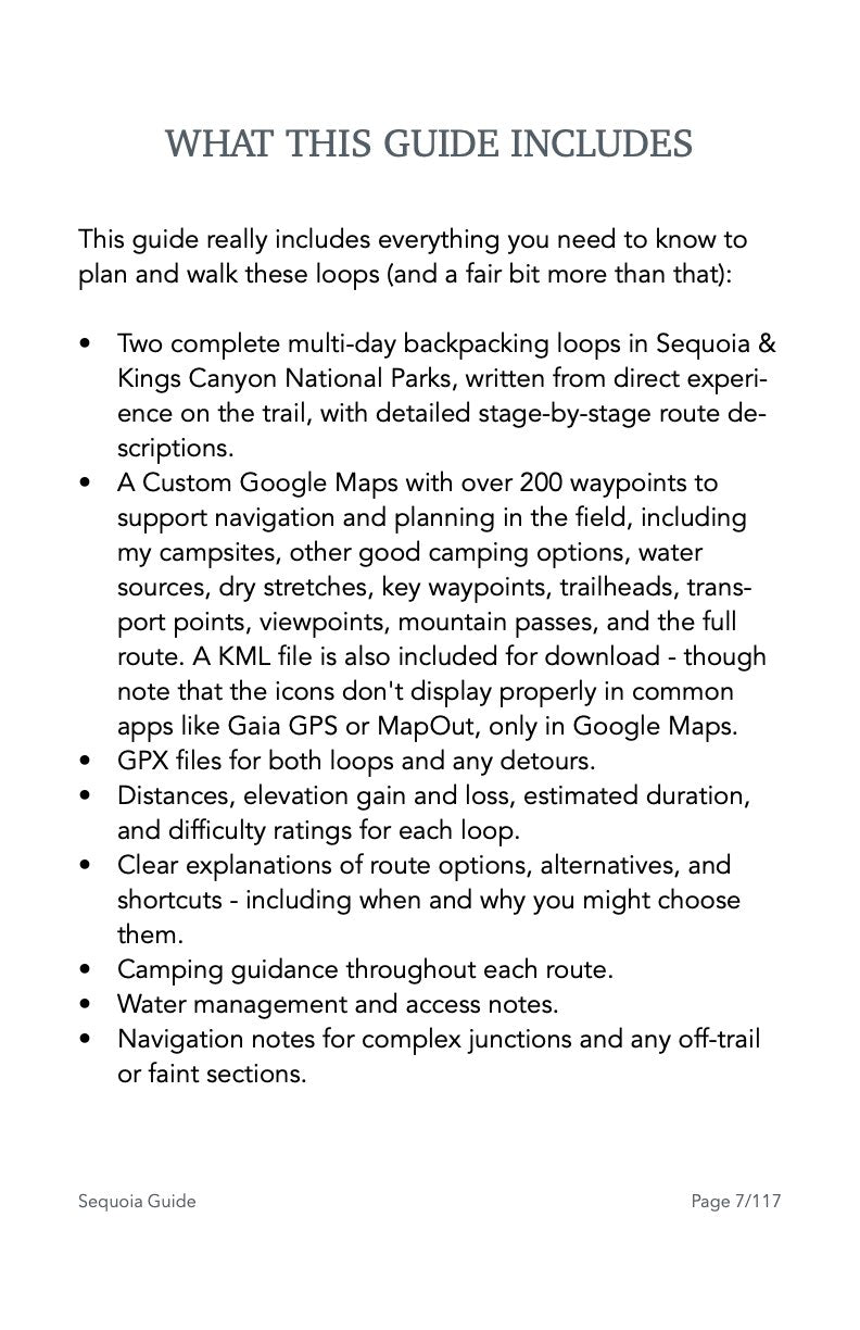 Guide Backpacking Sequoia & Kings Canyon