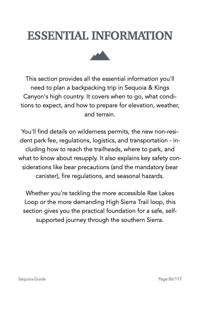 Guide Backpacking Sequoia & Kings Canyon
