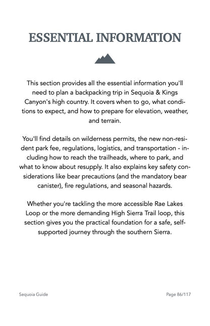 Guide Backpacking Sequoia & Kings Canyon